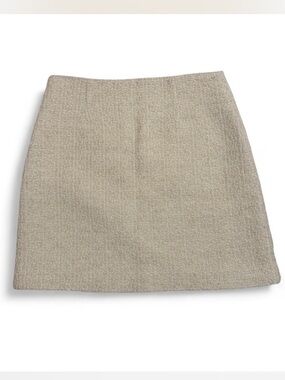 Theory Beige Tweed Mini Skirt